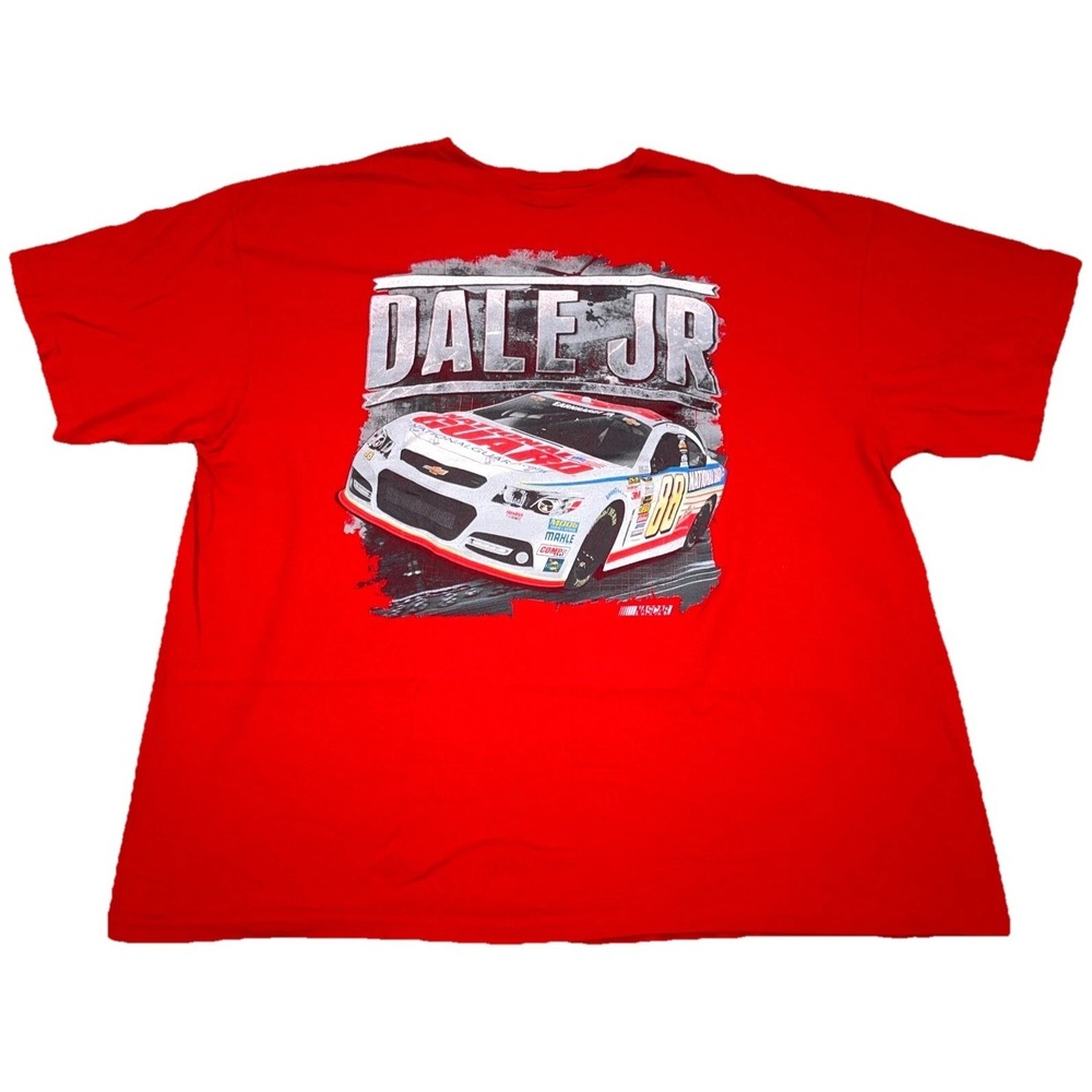 Dale Earnhardt Jr Shirt‎ Men XXL Red Tee Nascar Racing National Guard Y2K Adult